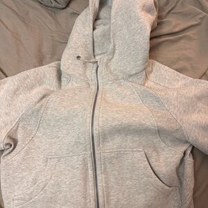 Gray Zip-Up Scuba Hoodie